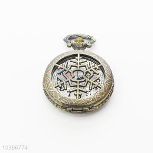 Snow Quartz Movement Skeleton Pocket Watch