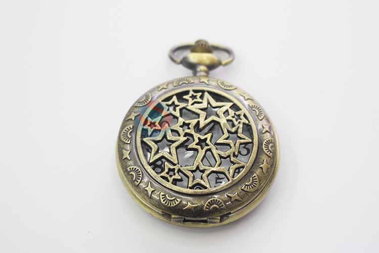 Star Quartz Movement Skeleton Pocket Watch