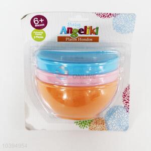 Eco-friendly 3pcs multicolor plastic bowls for children