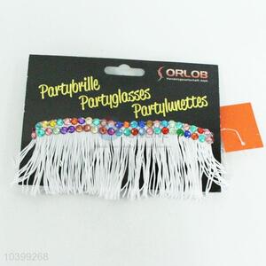 Popular top quality white tassel glasses with colorful beads