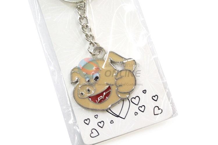 Fashion Cartoon Pig Shape Zinc Alloy Key Chain