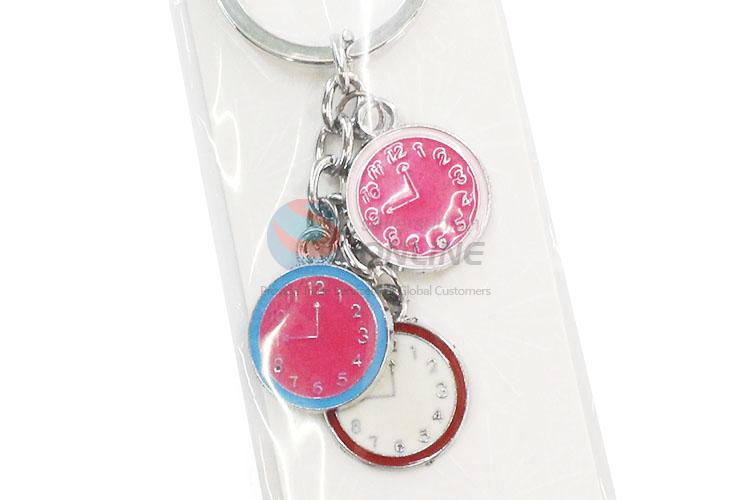 Creative Design Mini Clock Shape Zinc Alloy Key Chain