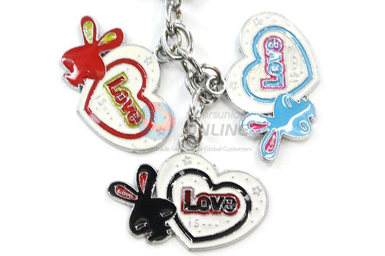 New Design Zinc Alloy Keychain Heart Shape Key Ring