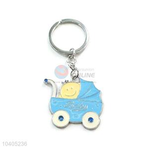 Custom Colorful Baby Strollers Shape Zinc Alloy Keychain