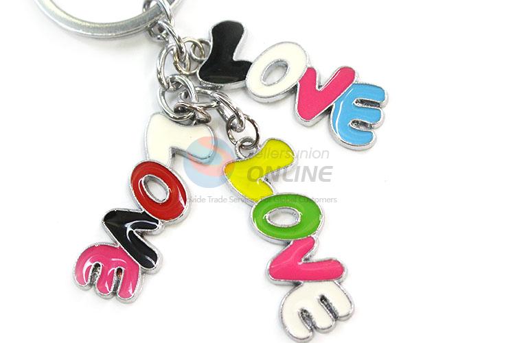 Custom Colorful Love Letter Zinc Alloy Keychain