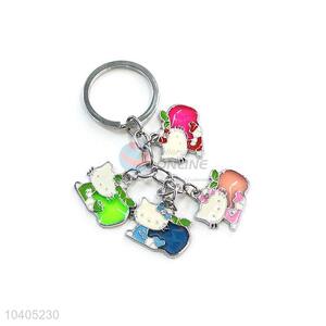 Cheap Cartoon Cat Shape Zinc Alloy Key Chain