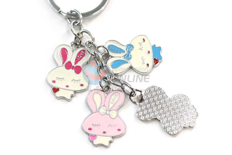 Wholesale Cute Rabbit Shape Zinc Alloy Key Chain