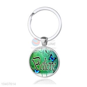 Believe Round Metal Key Chain/Key Ring