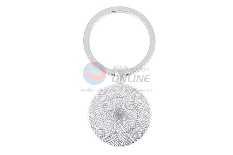 Flower Pattern Round Metal Key Chain/Key Ring