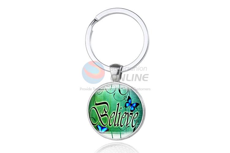 Believe Round Metal Key Chain/Key Ring