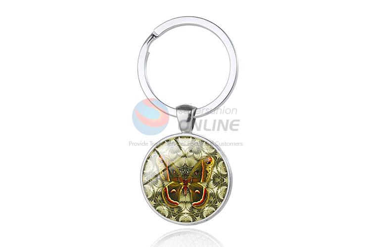 Butterfly Round Metal Key Chain/Key Ring