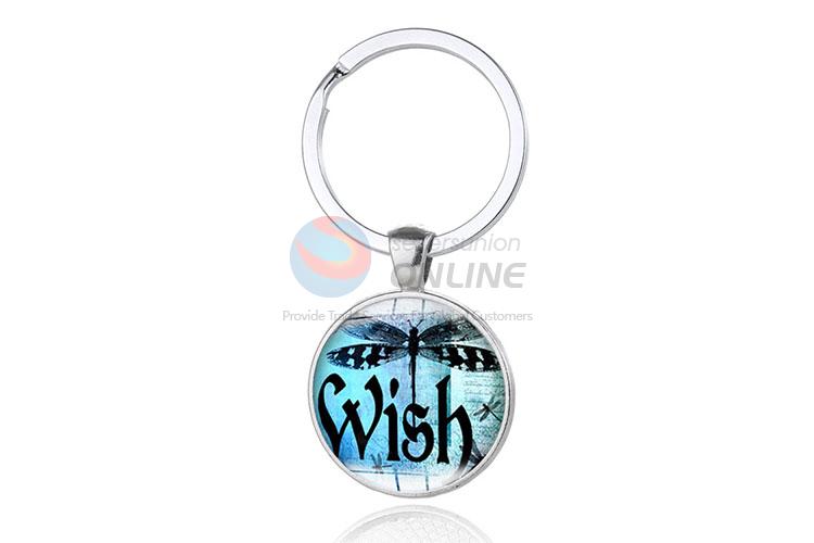 Wish Round Metal Key Chain/Key Ring