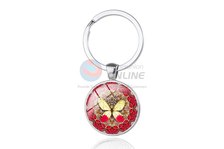 Butterfly Round Metal Key Chain/Key Ring