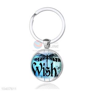 Wish Round Metal Key Chain/Key Ring