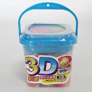 12-color Plasticine  Set In Plastic Barrel