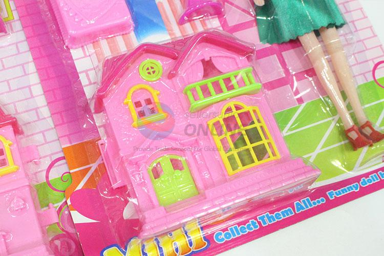 Pretty Cute Doll House with Furniture Play Set Toy