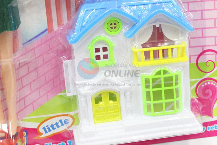 Cute Doll Plastic House Play Set with Furniture Set