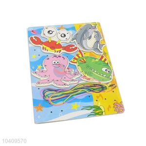 Marine Animals Threading Wooden Puzzles Set