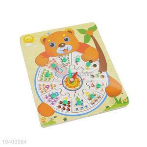 China Supply Bear Clock Wooden Puzzles Set