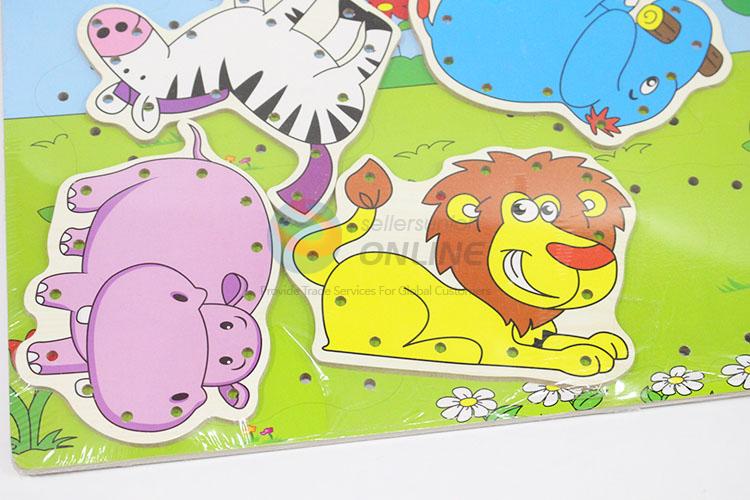 Grassland Animal Threading Wooden Puzzles Set