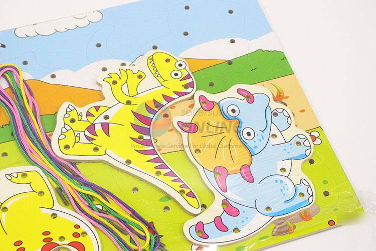 Dinasour Threading Wooden Puzzles Set For Promotion