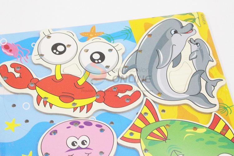 Marine Animals Threading Wooden Puzzles Set