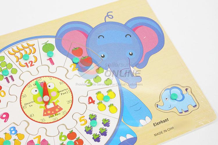 Elephant Clock Wooden Puzzles Set