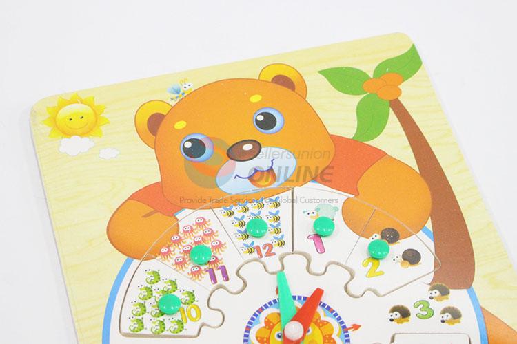 China Supply Bear Clock Wooden Puzzles Set