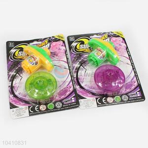 Chinese Factory Kids Plastic Flash Space Gyro Spinning Top Peg-Top