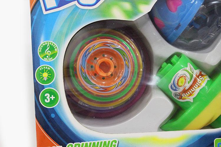 New Advertising Kids Plastic Flash Space Gyro Spinning Top Peg-Top