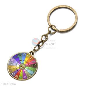 Fashion Printing Colorful Round Key Chain Key Ring