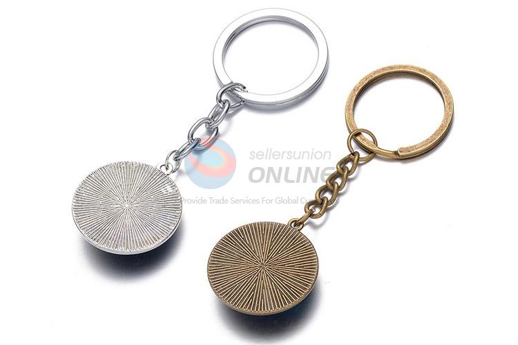 Creative Printing Round Pendant Alloy Key Chain