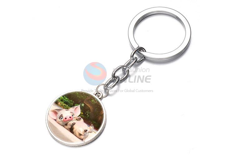 Cute Pig Pattern Alloy Keychain Colorful Key Ring