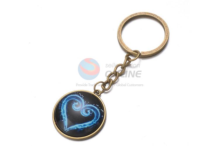 Custom Heart Shape Pattern Keychain Key Ring