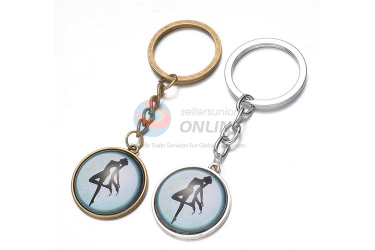 Cool Sailor Moon Pattern Round Alloy Keychain Key Ring