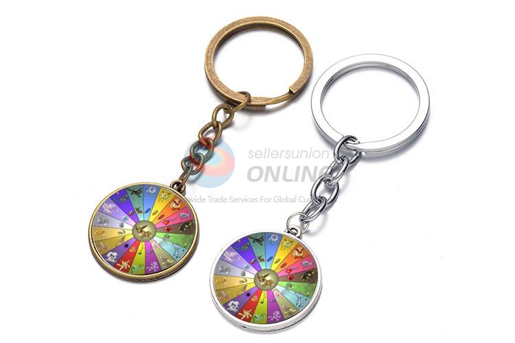 Fashion Printing Colorful Round Key Chain Key Ring