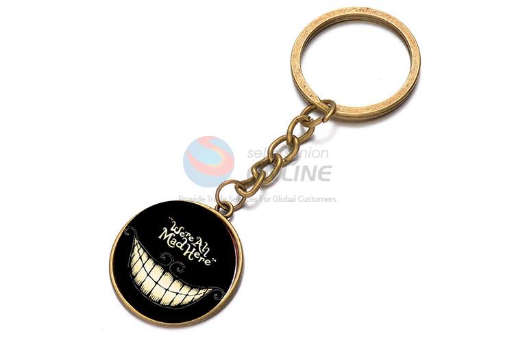 Creative Printing Round Pendant Alloy Key Chain