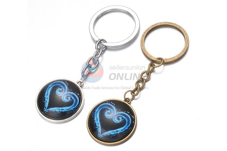 Custom Heart Shape Pattern Keychain Key Ring