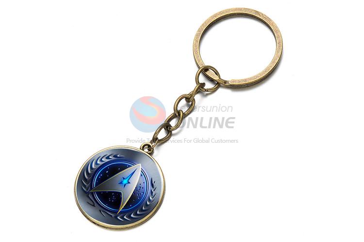 Fashion 25Mm Round Pendant Alloy Key Chain Key Ring