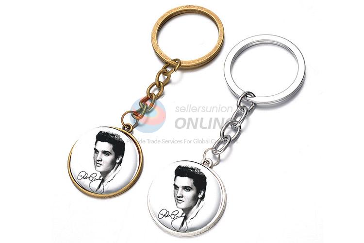 Simple Style Round Alloy Keychain Key Ring