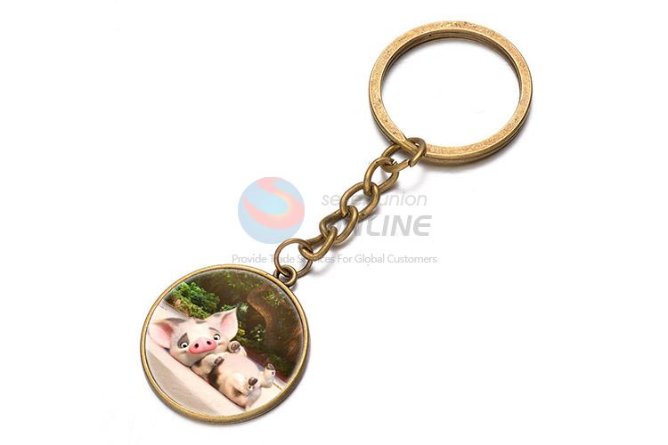 Cute Pig Pattern Alloy Keychain Colorful Key Ring