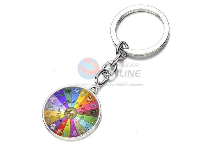 Fashion Printing Colorful Round Key Chain Key Ring