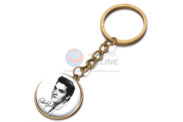 Simple Style Round Alloy Keychain Key Ring