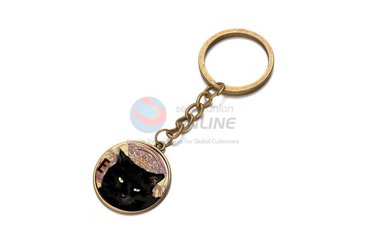 Best Sale Black Cat Pattern Alloy Key Ring Keychain