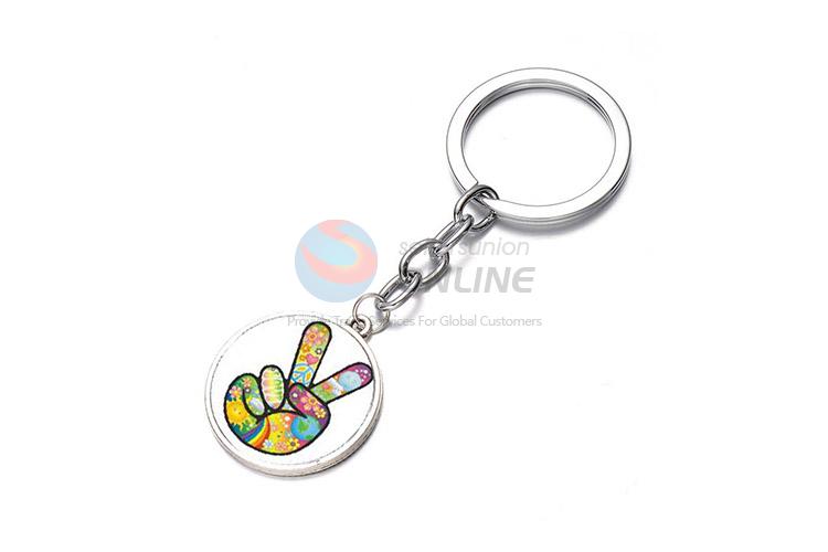 Best Sale Victory Sign Pattern Alloy Key Chain Key Ring