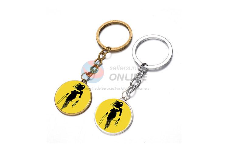 Creative Printing Round Key Chain Cheap Key Ring