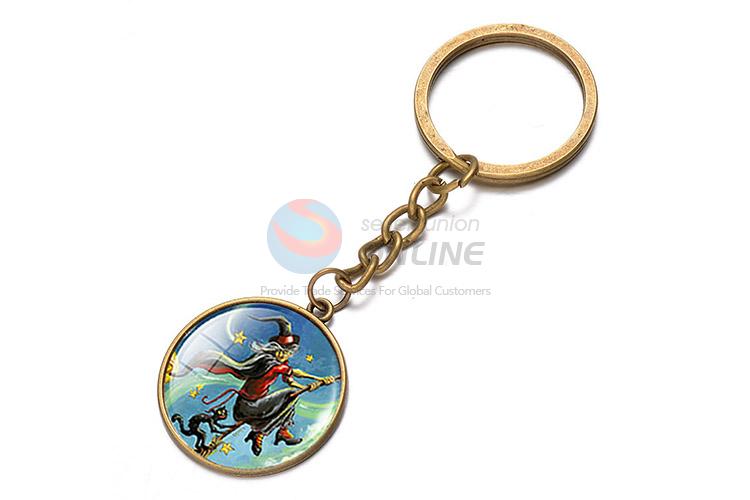 Cool Magician Pattern Round Alloy Keychain Key Ring