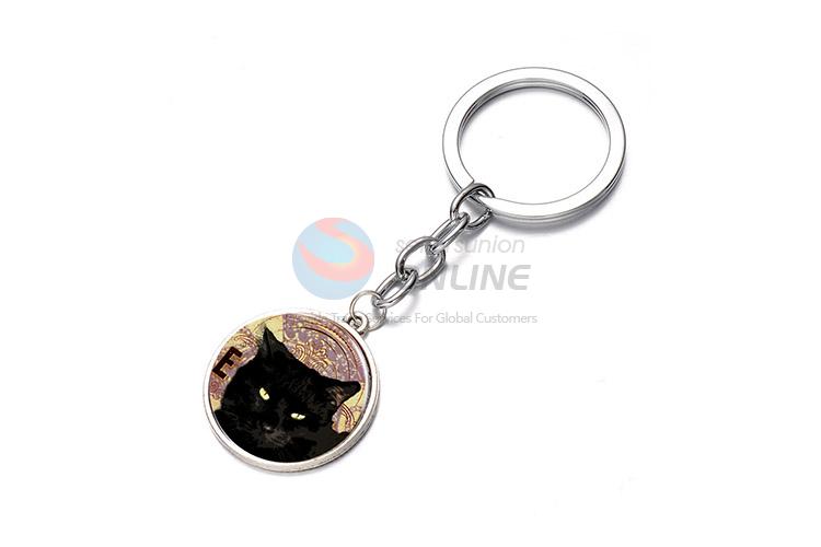 Best Sale Black Cat Pattern Alloy Key Ring Keychain