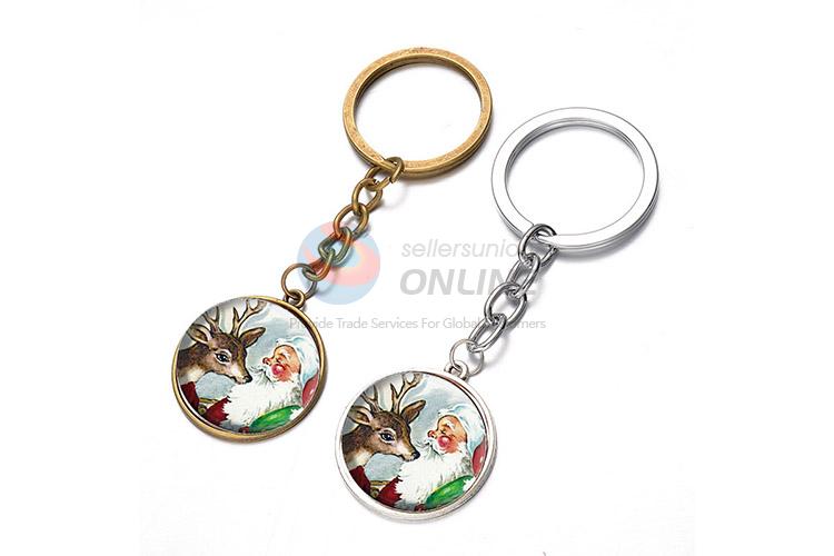 Custom Santa Claus Pattern Keychain Key Ring