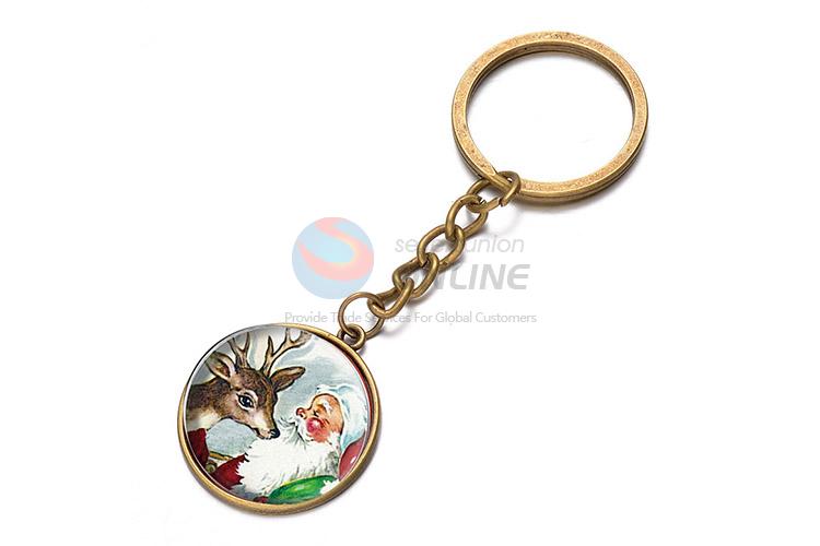 Custom Santa Claus Pattern Keychain Key Ring